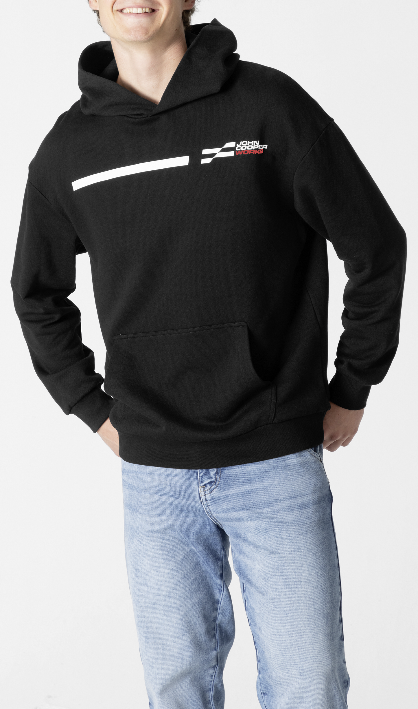 MINI JCW Men's Hoodie – Organic Cotton Pullover | Black